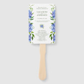 Blue Hydrangeas Trouwprogramma Handwaaier (Voorkant)