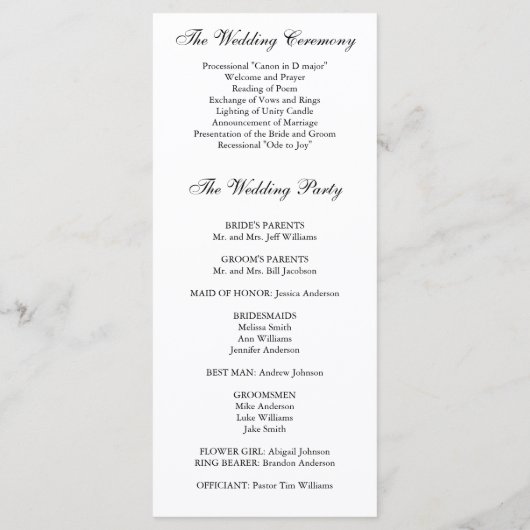 Blue Hydrangeas Trouwprogramma Programmakaart (Achterkant)