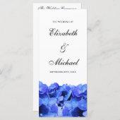 Blue Hydrangeas Trouwprogramma Programmakaart (Voorkant / Achterkant)