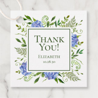 Blue Hydrangeas Vrijgezellenfeest dank u Bedankjes Labels