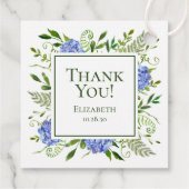 Blue Hydrangeas Vrijgezellenfeest dank u Bedankjes Labels (Achterkant)