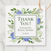 Blue Hydrangeas Vrijgezellenfeest dank u Bedankjes Labels (Achterkant)