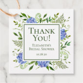 Blue Hydrangeas Vrijgezellenfeest dank u Bedankjes Labels (Voorkant)