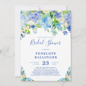 Blue Hydrangeas Vrijgezellenfeest Invite Kaart (Voorkant)