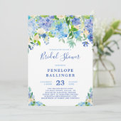 Blue Hydrangeas Vrijgezellenfeest Invite Kaart (Staand voorkant)