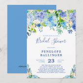 Blue Hydrangeas Vrijgezellenfeest Invite Kaart (Voorkant / Achterkant)
