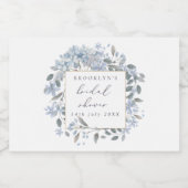 Blue Hydrangeas Vrijgezellenfeest Mousserende Wijn Sparkling Wijnetiket (Enkel label)