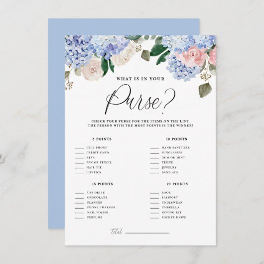 Blue Hydrangeas Wat is er in je Kaart voor een paa (Voorkant / Achterkant)