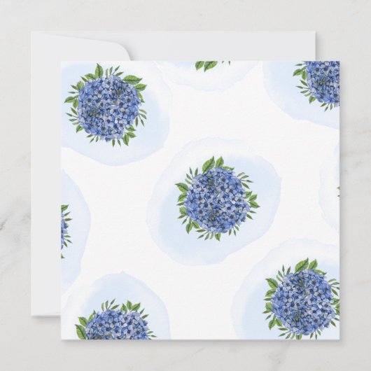 Blue Hydrangeas Waterverf 40th Birthday Party Kaart (Achterkant)