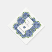 Blue Hydrangeas Waterverf bruiloft receptie Servet (Hoek)
