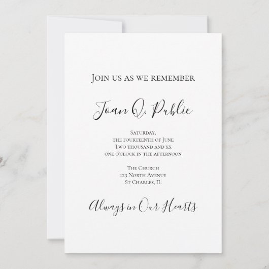 Blue Hydrangeas Waterverf Celebration of Life Kaart (Achterkant)