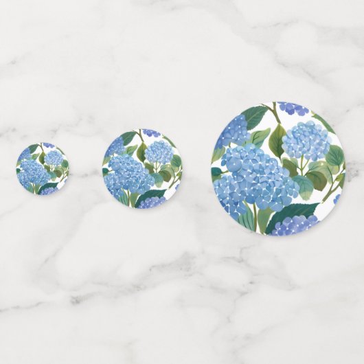 Blue Hydrangeas Waterverf Floral Confetti (Achterkanten)