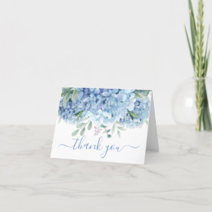 Blue Hydrangeas Waterverf Floral Hartelijk dank Bedankkaart