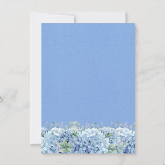 Blue Hydrangeas Waterverf Floral Hartelijk dank Kaart (Achterkant)