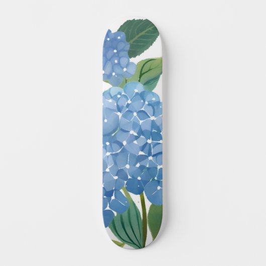 Blue Hydrangeas Waterverf Floral Persoonlijk Skateboard (Voorkant)