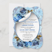 Blue Hydrangeas Waterverf Flowers Bevestiging i Kaart (Voorkant)