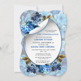 Blue Hydrangeas Waterverf Flowers Bevestiging i Kaart