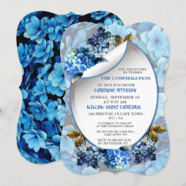 Blue Hydrangeas Waterverf Flowers Bevestiging i Kaart
