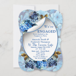 Blue Hydrangeas Waterverf Flowers Verloving Kaart