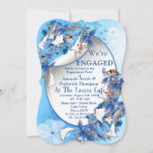 Blue Hydrangeas Waterverf Flowers Verloving Kaart (Voorkant)