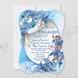 Blue Hydrangeas Waterverf Flowers Verloving Kaart