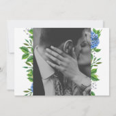 Blue Hydrangeas Waterverf Photo Save the Date Kaart (Achterkant)