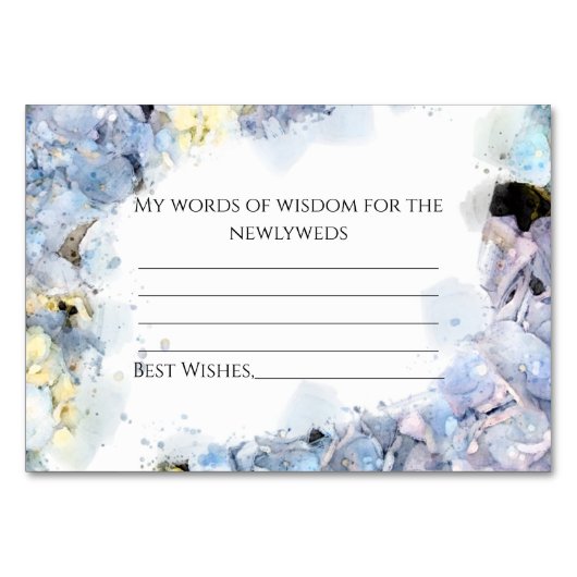 Blue Hydrangeas Waterverf Weddenschap Kaarten (Achterkant)