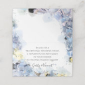 Blue Hydrangeas Waterverf Wedding Charity Favors Plaatskaartje (Buitenkant ongevouwen)