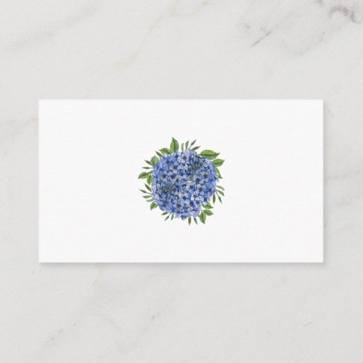 Blue Hydrangeas Waterverf Wedding Details Website Informatiekaartje (Achterkant)