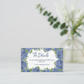 Blue Hydrangeas Waterverf Wedding Details Website Informatiekaartje (Staand voorkant)
