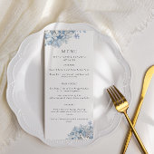 Blue Hydrangeas Waterverf Wedding Menu