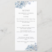 Blue Hydrangeas Waterverf Wedding Menu (Voorkant)
