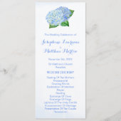 Blue Hydrangeas Waterverf Wedding Programs Programmakaart (Voorkant)