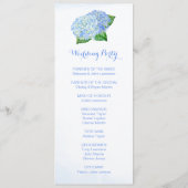 Blue Hydrangeas Waterverf Wedding Programs Programmakaart (Achterkant)
