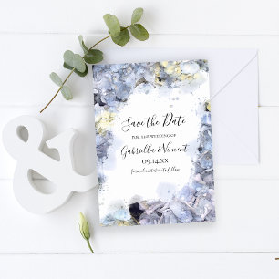 Blue Hydrangeas Waterverf Wedding Save the Date