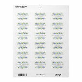 Blue Hydrangeas Wedding Address Etiket (Full Sheet)