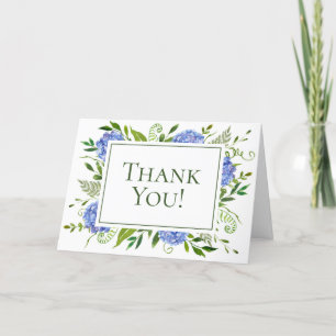 Blue Hydrangeas Wedding Bedankkaart