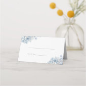 Blue Hydrangeas Wedding Folded Place Card Plaatskaartje (Voorkant)