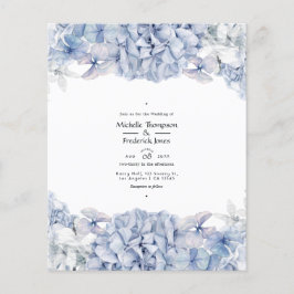 Blue Hydrangeas Wedding Invitation Flyer