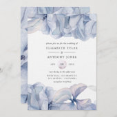 Blue Hydrangeas Wedding Invitation Kaart (Voorkant / Achterkant)