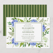 Blue Hydrangeas Wedding Kaart (Voorkant / Achterkant)