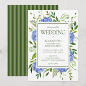 Blue Hydrangeas Wedding Kaart (Voorkant / Achterkant)