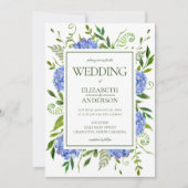 Blue Hydrangeas Wedding Kaart (Voorkant)