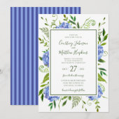 Blue Hydrangeas Wedding Kaart (Voorkant / Achterkant)