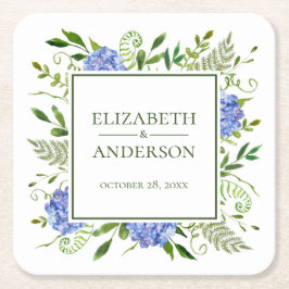 Blue Hydrangeas Wedding Kartonnen Onderzetters