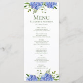 Blue Hydrangeas Wedding Menu (Voorkant)