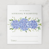 Blue Hydrangeas Wedding Plaatskaartje (Buitenkant ongevouwen)