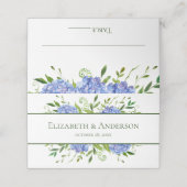 Blue Hydrangeas Wedding Plaatskaartje (Buitenkant ongevouwen)