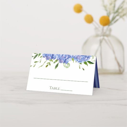 Blue Hydrangeas Wedding Plaatskaartje (Achterkant)