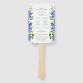 Blue Hydrangeas Wedding Program Handje Fan Handwaaier (Achterkant)